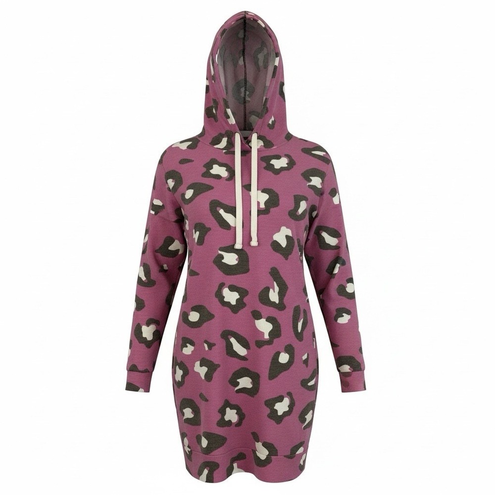 ZENANA Lightweight Long Sleeves Drawstring Hoodie Women Sz 1X Pink Camouflage